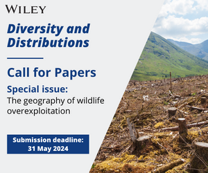 Call for Papers he geography of wildlife overexploitation