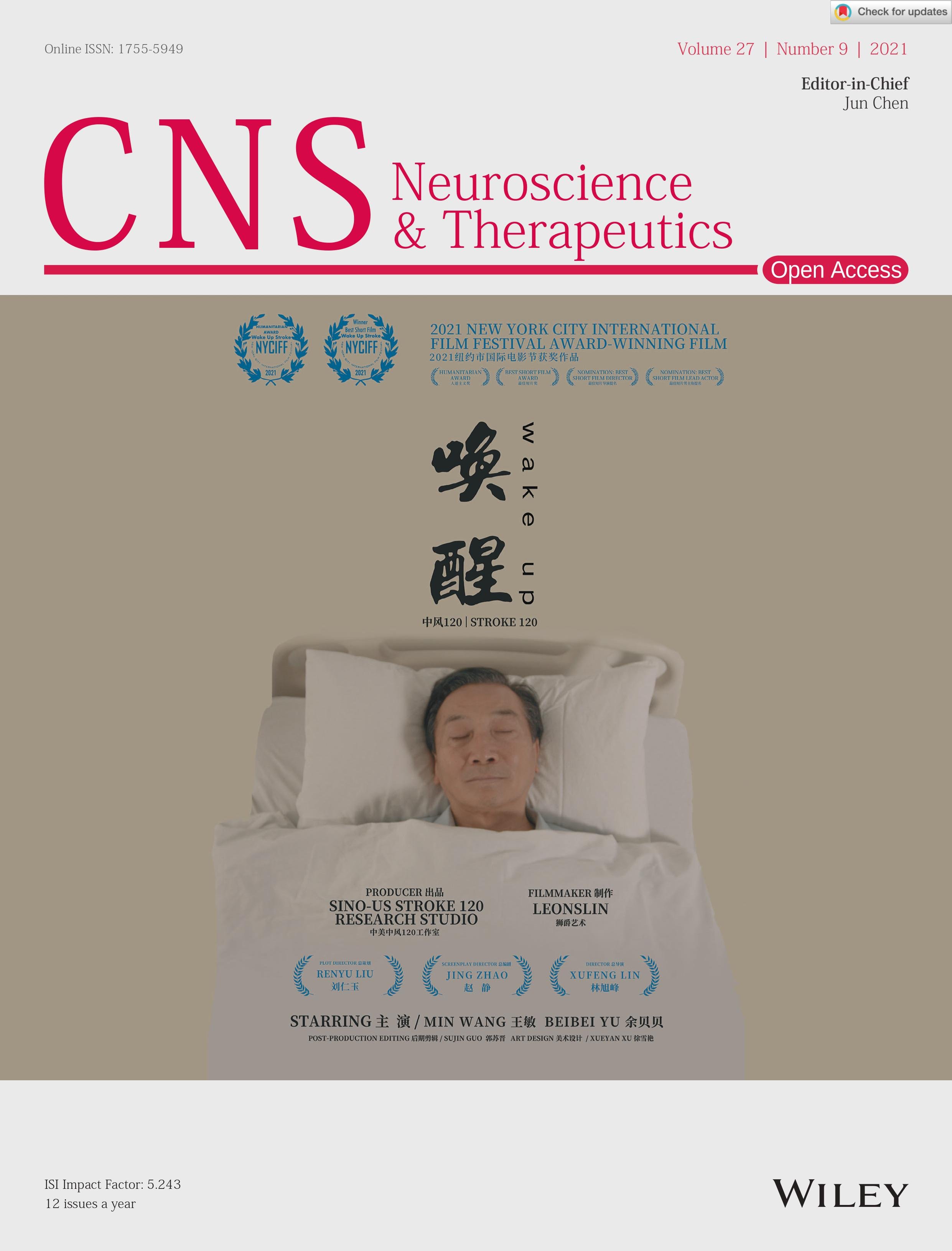 CNS Neuroscience & Therapeutics (2008-Present)