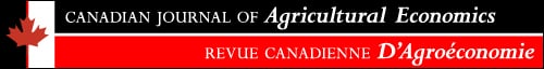 Canadian Journal of Agricultural Economics/Revue canadienne d'agroeconomie